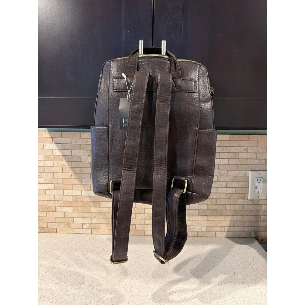Joy Susan Brown Vegan Leather Backpack Purse Distressed Convertible Bag NWT